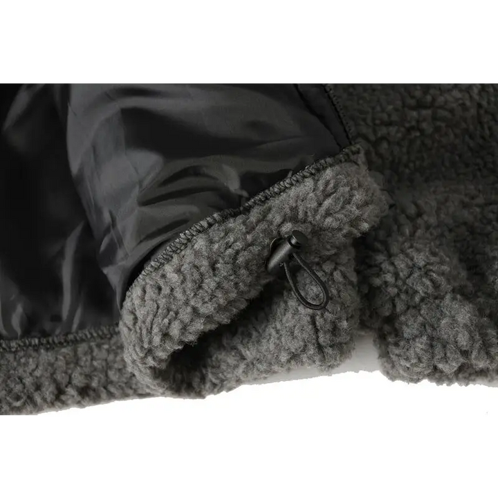 Trendy y2k jacket with letter pattern and turndown collar - fuzzy jackets