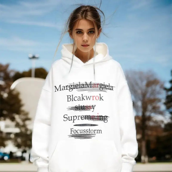 Y2k solid color letter print hoodie for stylish comfort - hoodies