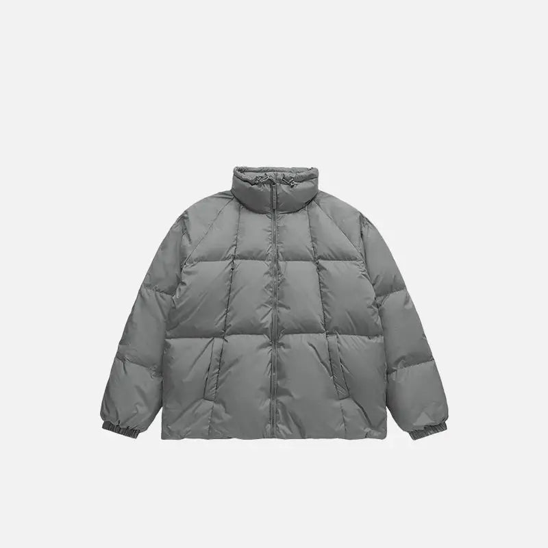 Original y2k puffer jacket for bold cold weather adventures - grey / m