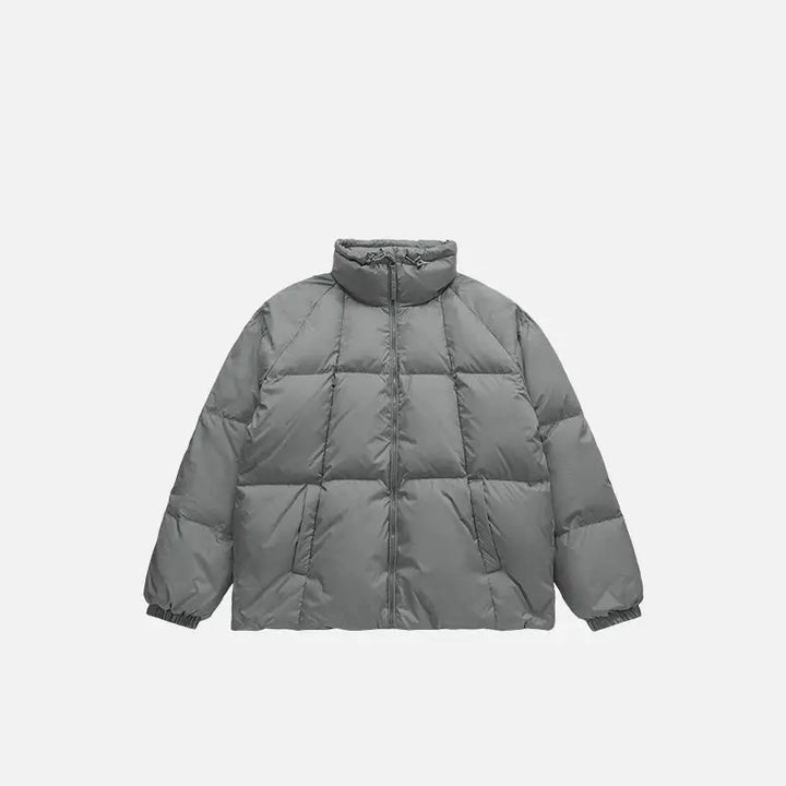 Original y2k puffer jacket for bold cold weather adventures - grey / m
