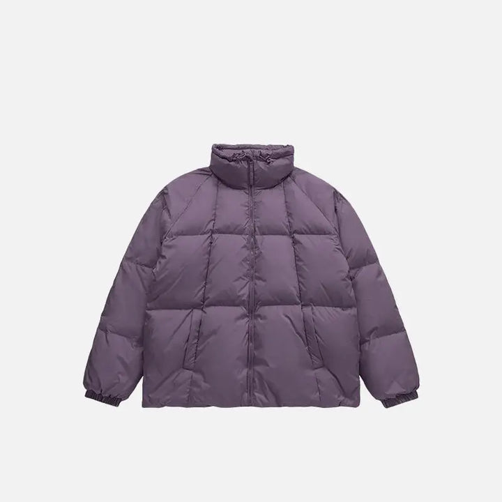 Original y2k puffer jacket for bold cold weather adventures - purple / m