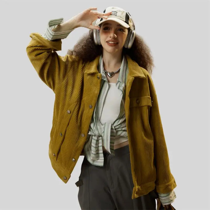 Y2k solid pattern denim jacket for a timeless chic look