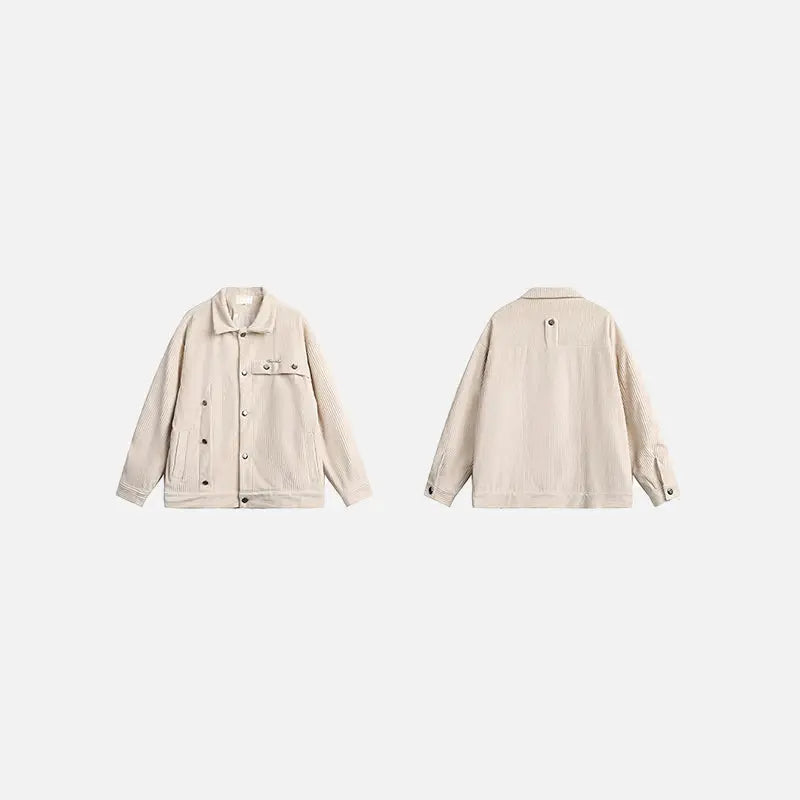 Y2k solid pattern denim jacket for a timeless chic look - beige / m