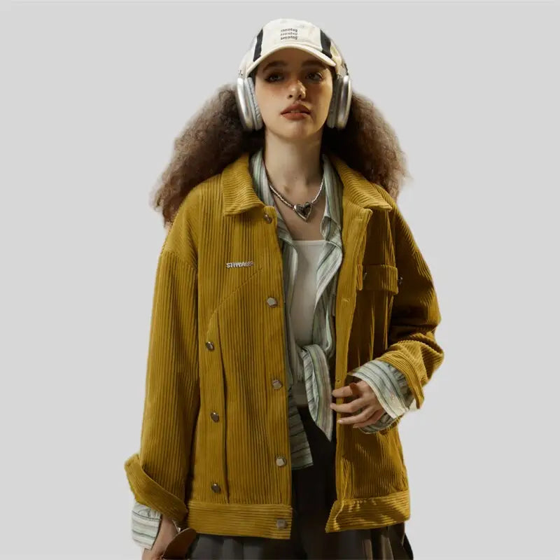 Y2k solid pattern denim jacket for a timeless chic look - green / m