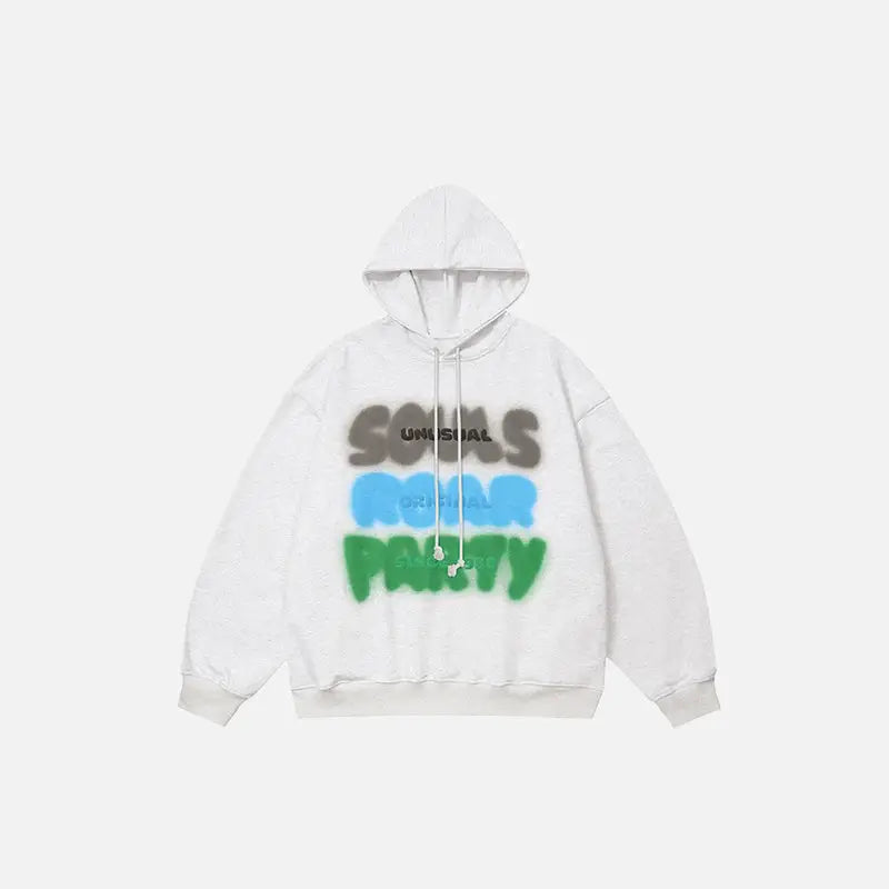Souls and party y2k high quality printed hoodie - gray / m - hoodies
