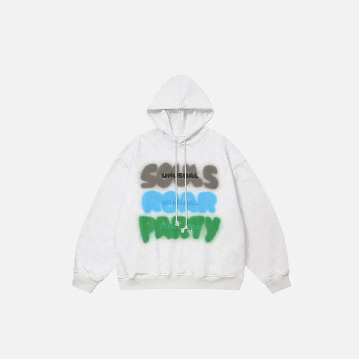 Souls and party y2k high quality printed hoodie - gray / m - hoodies