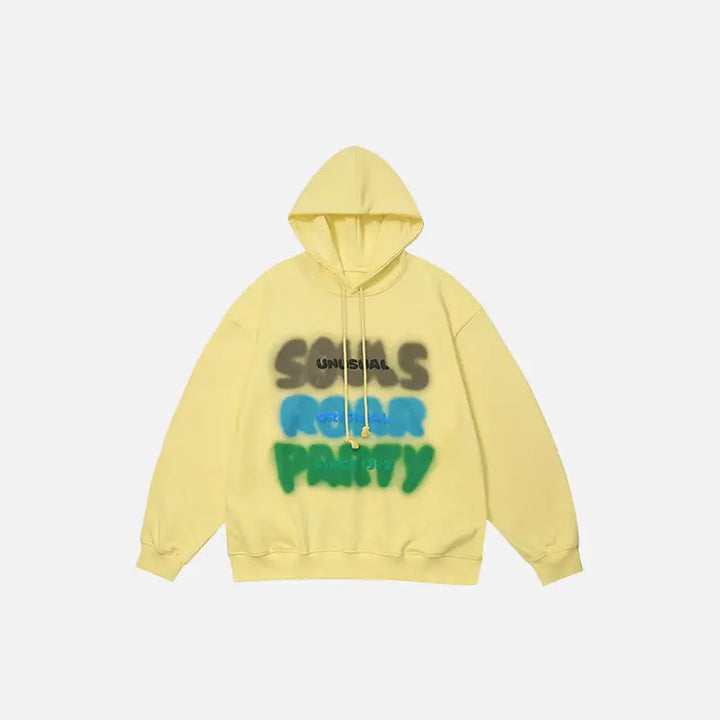 Souls and party y2k high quality printed hoodie - yellow / m - hoodies