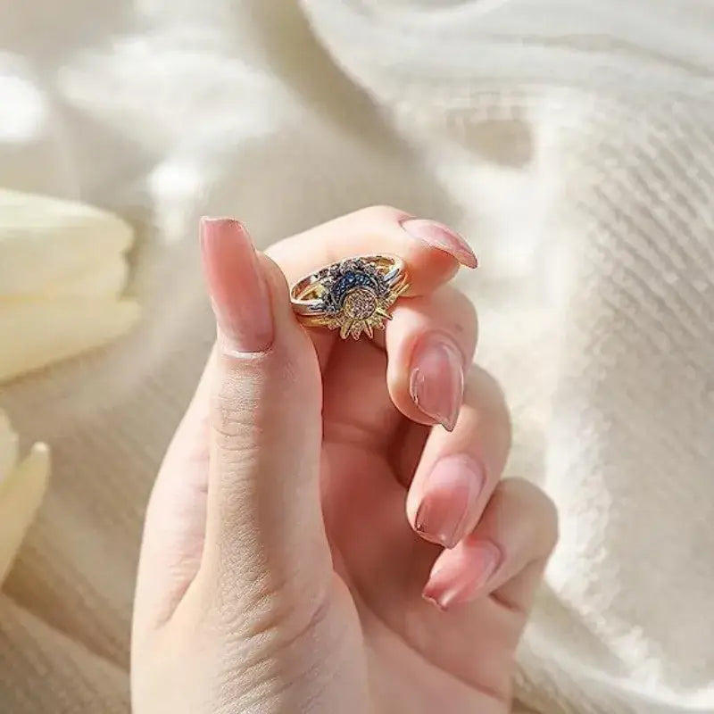 Moon design stackable ring y2k in zinc alloy - rings