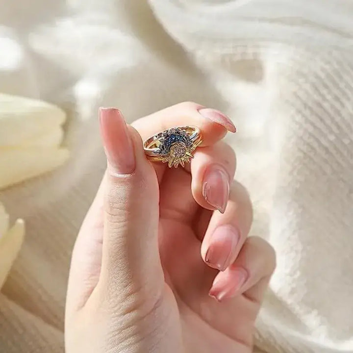 Moon design stackable ring y2k in zinc alloy - rings