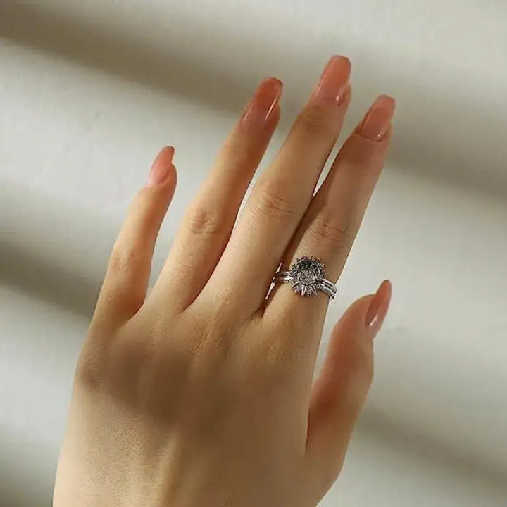 Moon design stackable ring y2k in zinc alloy - rings