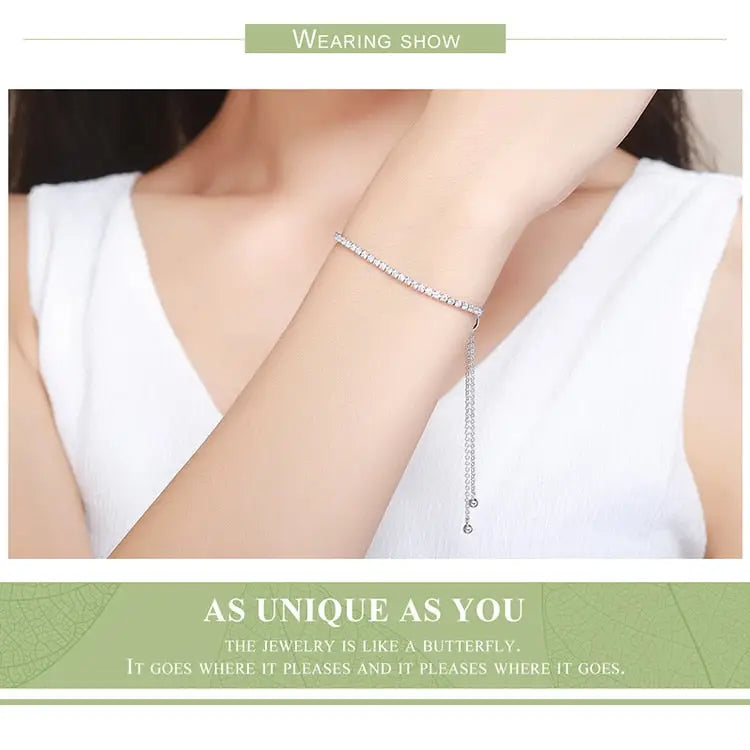 Y2k sterling silver sparkling strand bracelet for a dazzling look - necklace