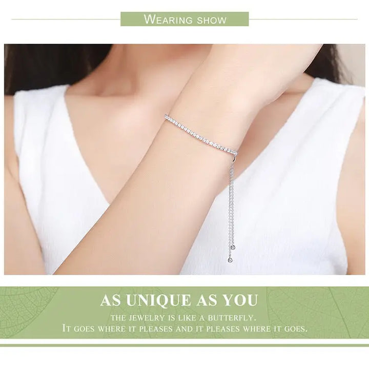 Y2k sterling silver sparkling strand bracelet for a dazzling look - necklace