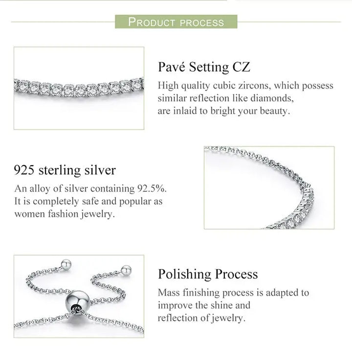 Y2k sterling silver sparkling strand bracelet for a dazzling look - necklace