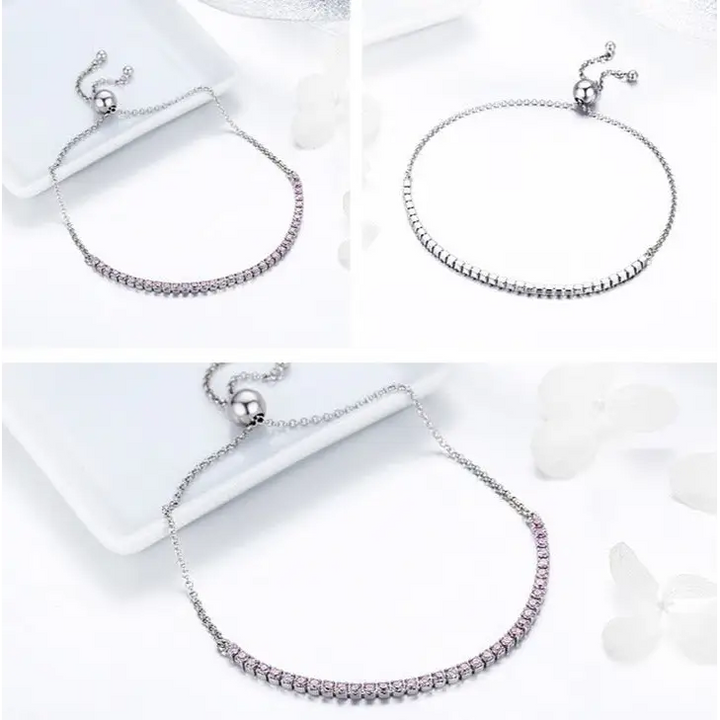 Y2k sterling silver sparkling strand bracelet for a dazzling look - necklace