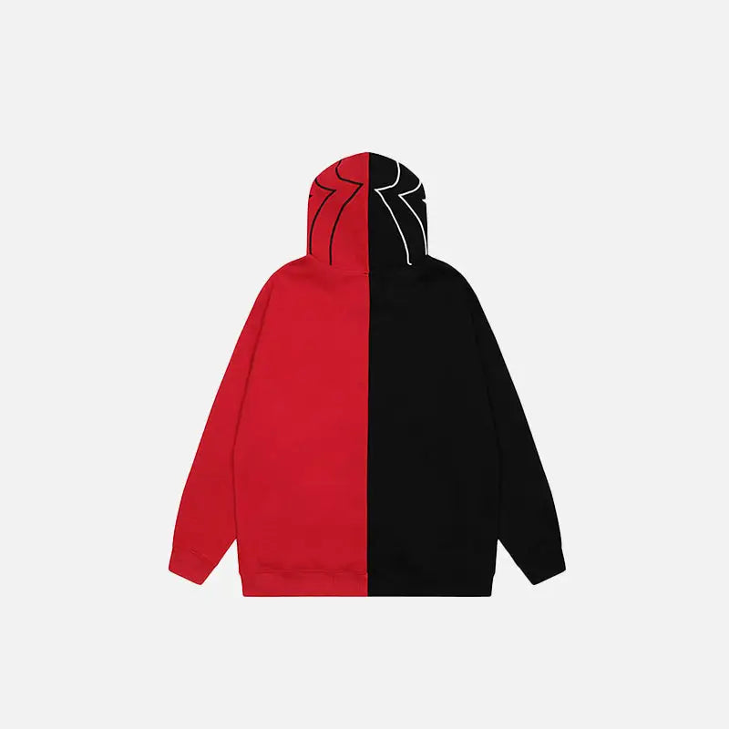 Y2k spider embroidered zip hoodie for stylish comfort - hoodies