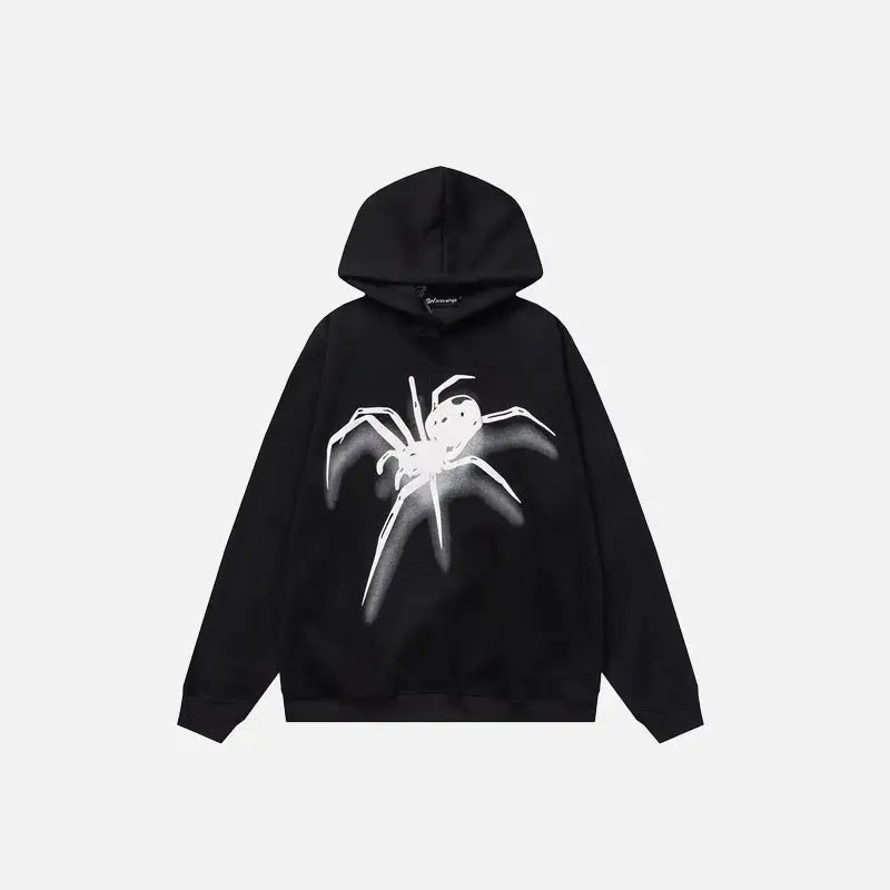 Spider y2k graphic print hoodie for stylish streetwear - black / m - hoodies
