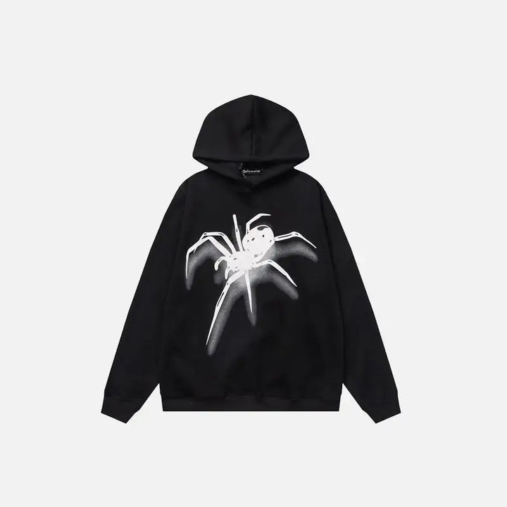 Spider y2k graphic print hoodie for stylish streetwear - black / m - hoodies