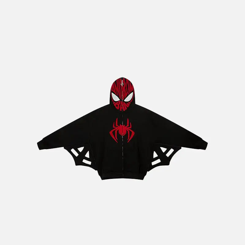 Spider web y2k full zip jacket for unique streetwear style - black / m