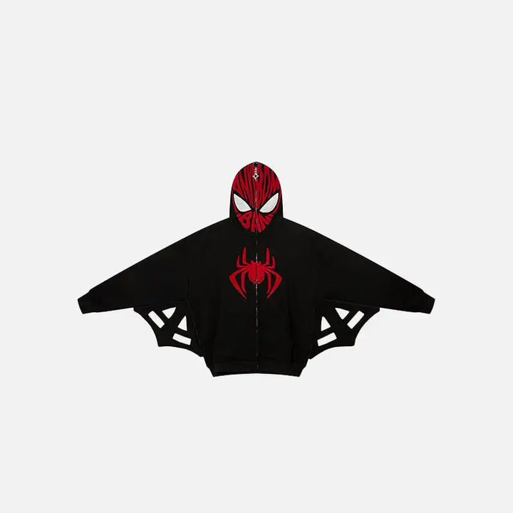 Spider web y2k full zip jacket for unique streetwear style - black / m
