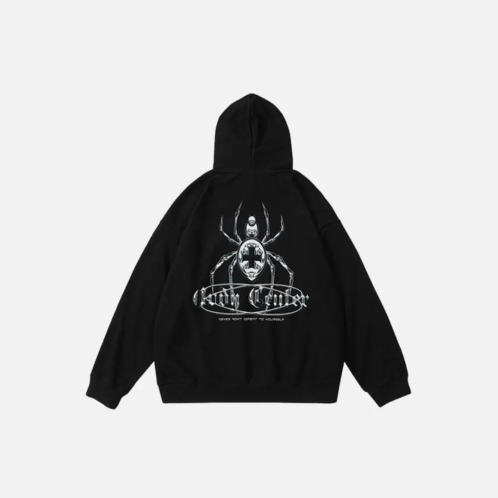 Y2k spider web hoodie for bold streetwear style - hoodies