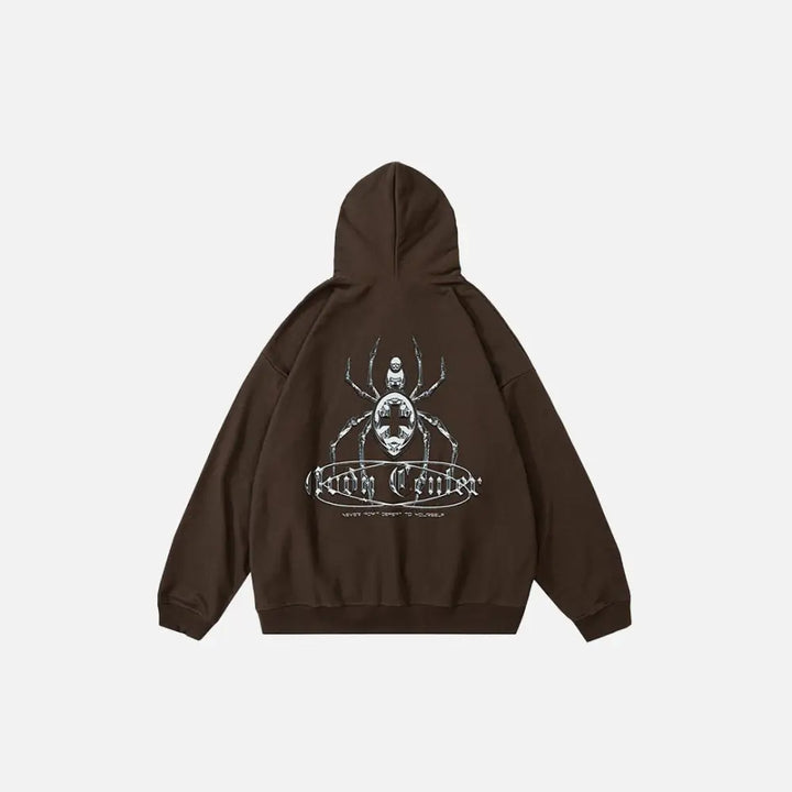 Y2k spider web hoodie for bold streetwear style - hoodies