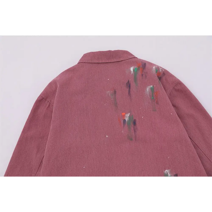 Splash ink embroidered butterfly y2k denim jacket - jackets