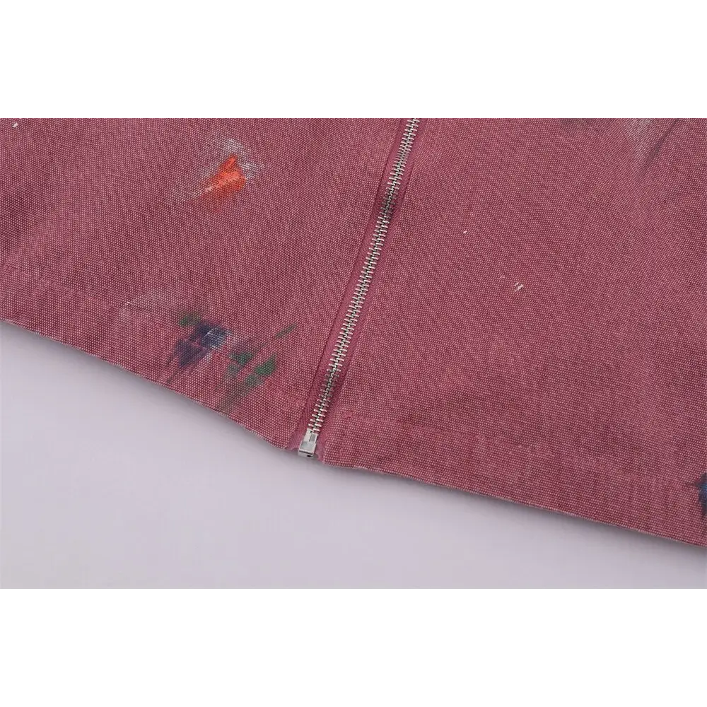 Splash ink embroidered butterfly y2k denim jacket - jackets