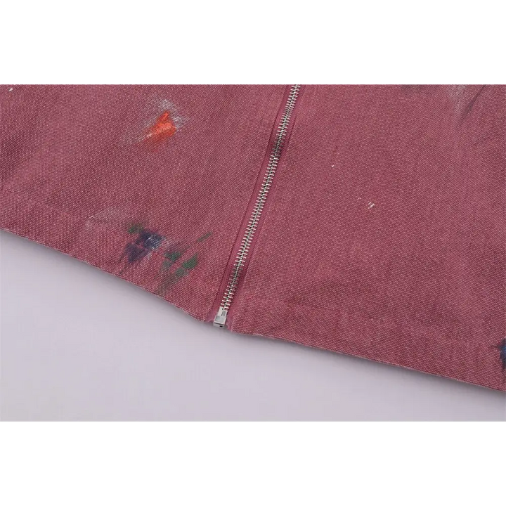 Splash ink embroidered butterfly y2k denim jacket - jackets