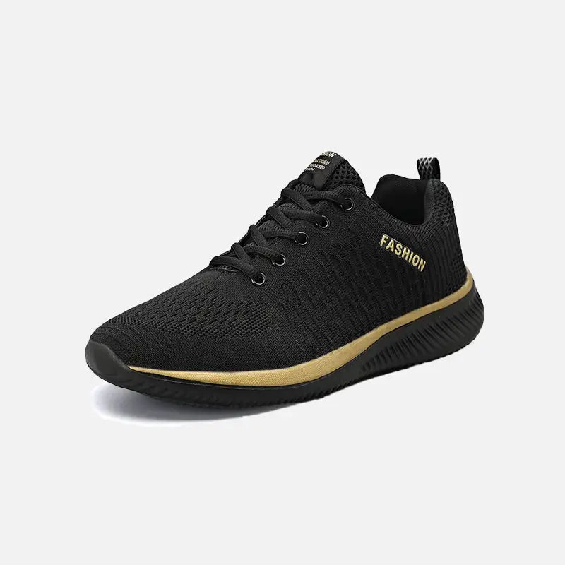Splicing color flexible sneakers y2k - gold-black / 36