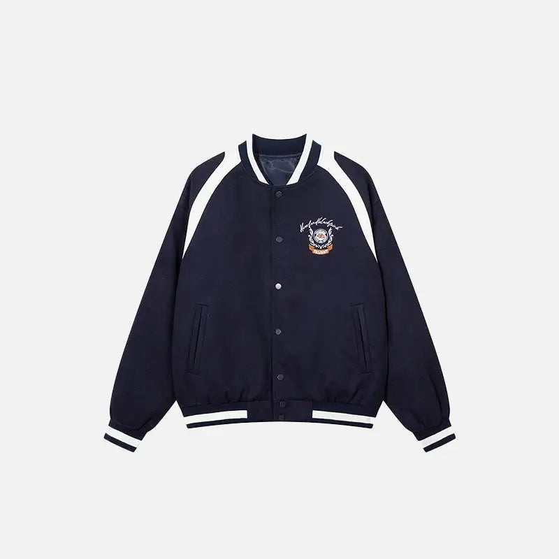 Y2k retro varsity jackets for unique style and comfort - navyblue / s - varsity jackets