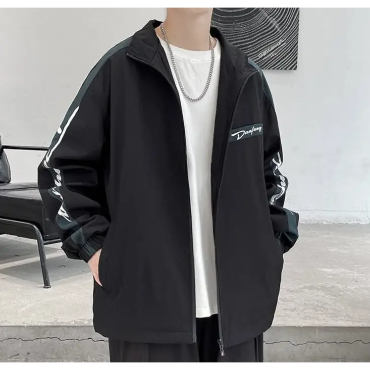 Y2k stand-up collar windbreaker jacket for spring weather - jackets