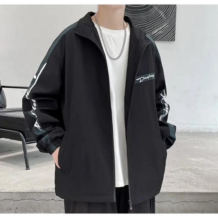 Y2k stand-up collar windbreaker jacket for spring weather - jackets