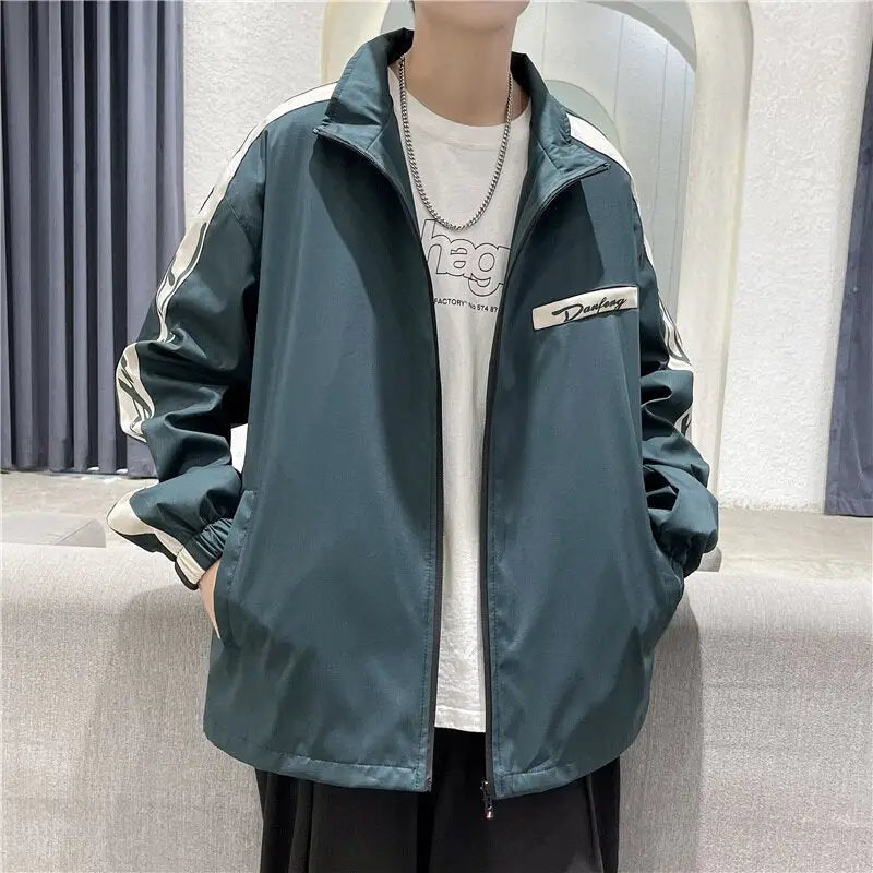Y2k stand-up collar windbreaker jacket for spring weather - jackets