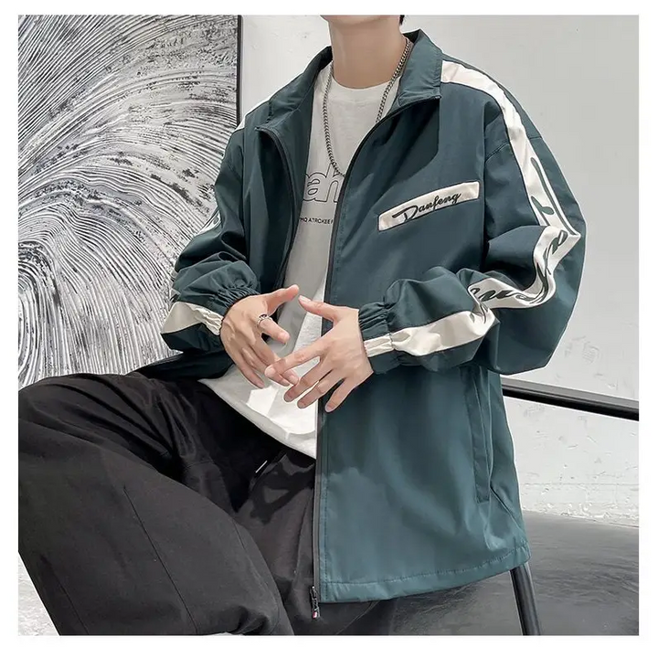 Y2k stand-up collar windbreaker jacket for spring weather - jackets
