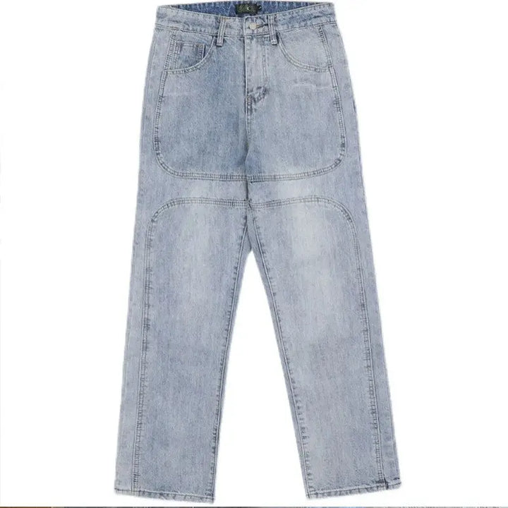 Men’s denim stacked jeans - streetwear style