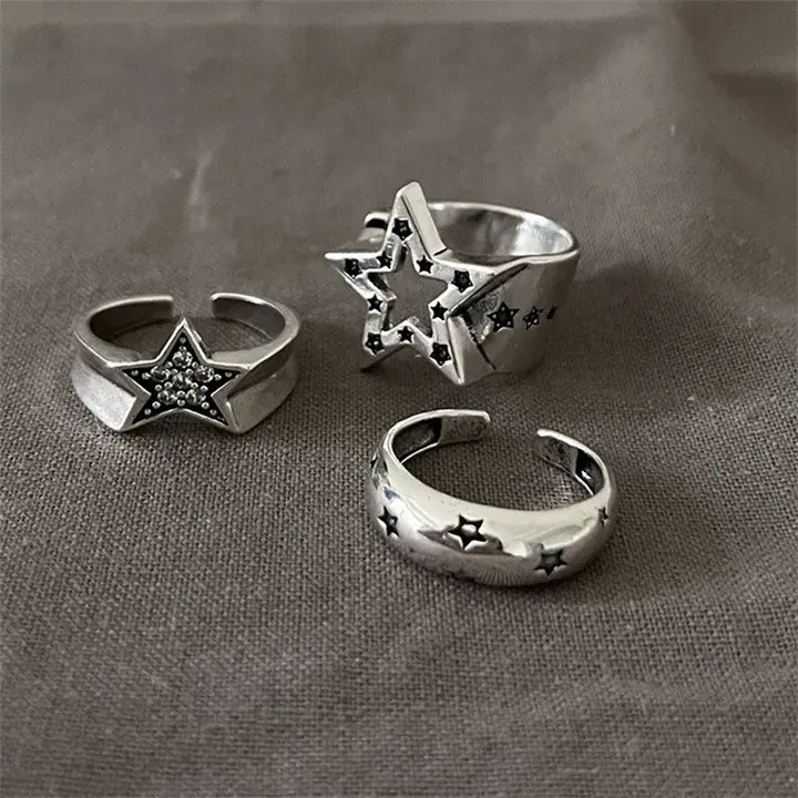 Y2k star adjustable rings from the streetwear collection