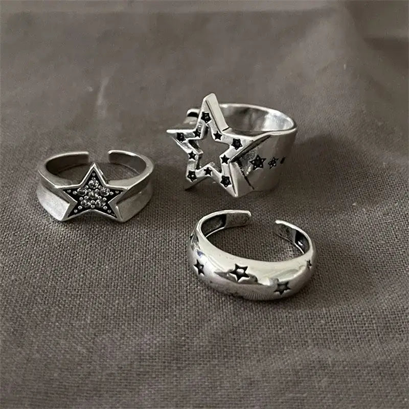 Y2k star adjustable rings from the streetwear collection