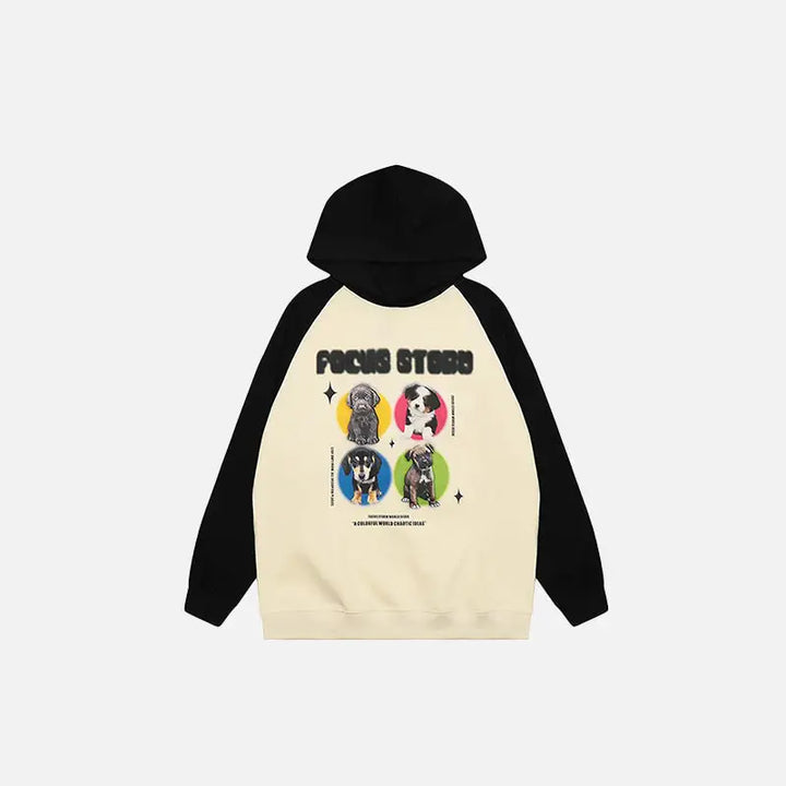 Star dogs y2k graphic print hoodie for streetwear style and comfort - black / m - hoodies