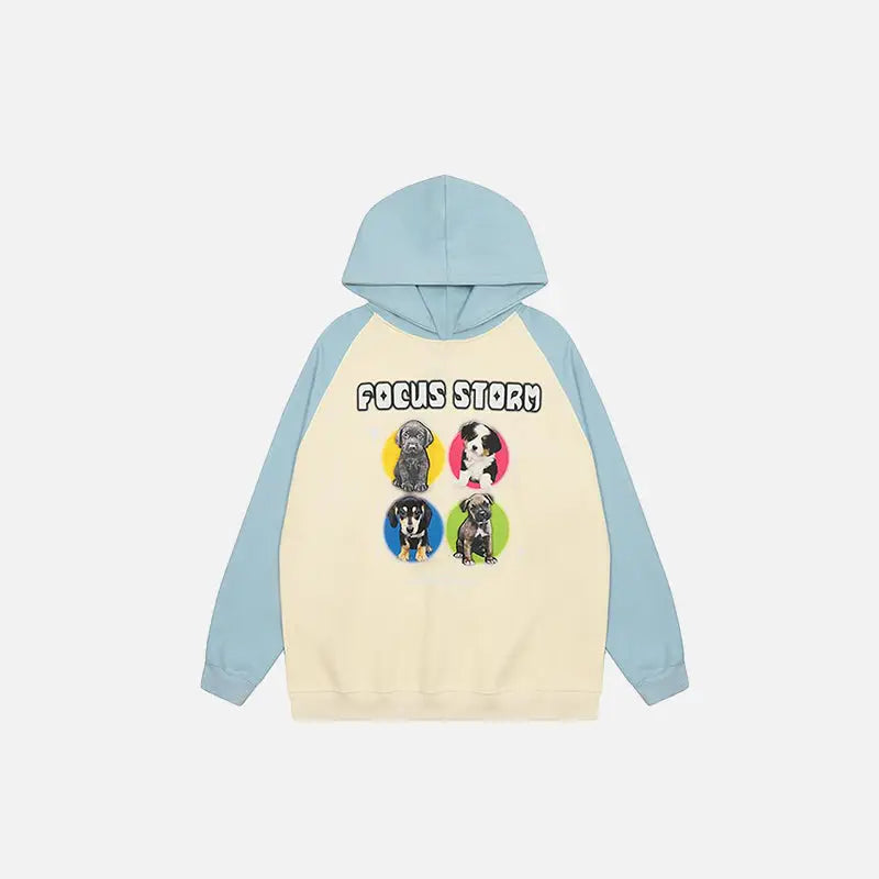 Star dogs y2k graphic print hoodie for streetwear style and comfort - blue / m - hoodies