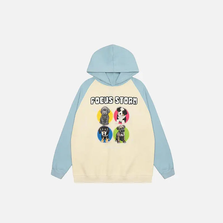 Star dogs y2k graphic print hoodie for streetwear style and comfort - blue / m - hoodies