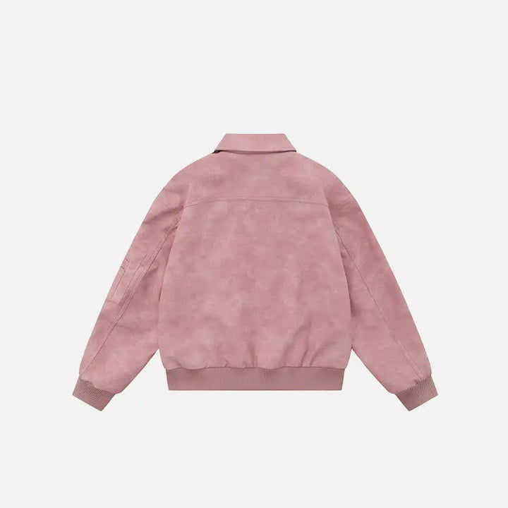 Y2k star graphic embroidery varsity jacket for versatile streetwear style