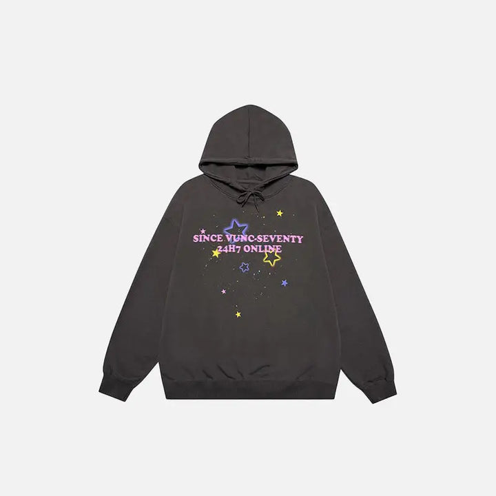Y2k star graphic oversized hoodie for ultimate comfort and style - darkgrey / m - hoodies