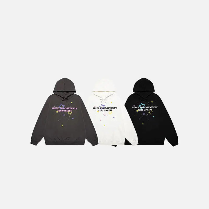 Y2k star graphic oversized hoodie for ultimate comfort and style - hoodies