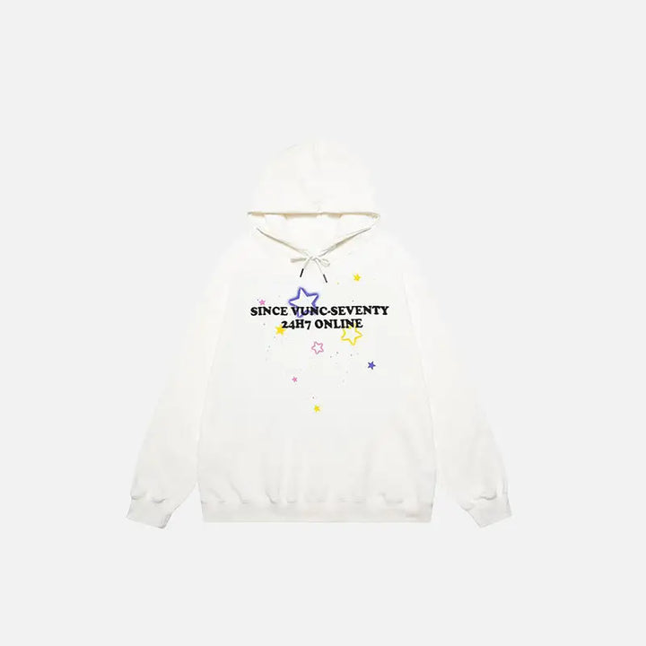 Y2k star graphic oversized hoodie for ultimate comfort and style - white / m - hoodies