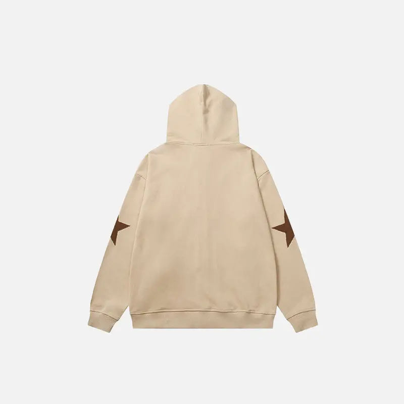 Y2k hoodies with star graphic patch for trendy style and comfort