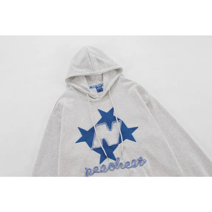 Y2k star letters embroidered hoodie for 2000s fashion fans - hoodies