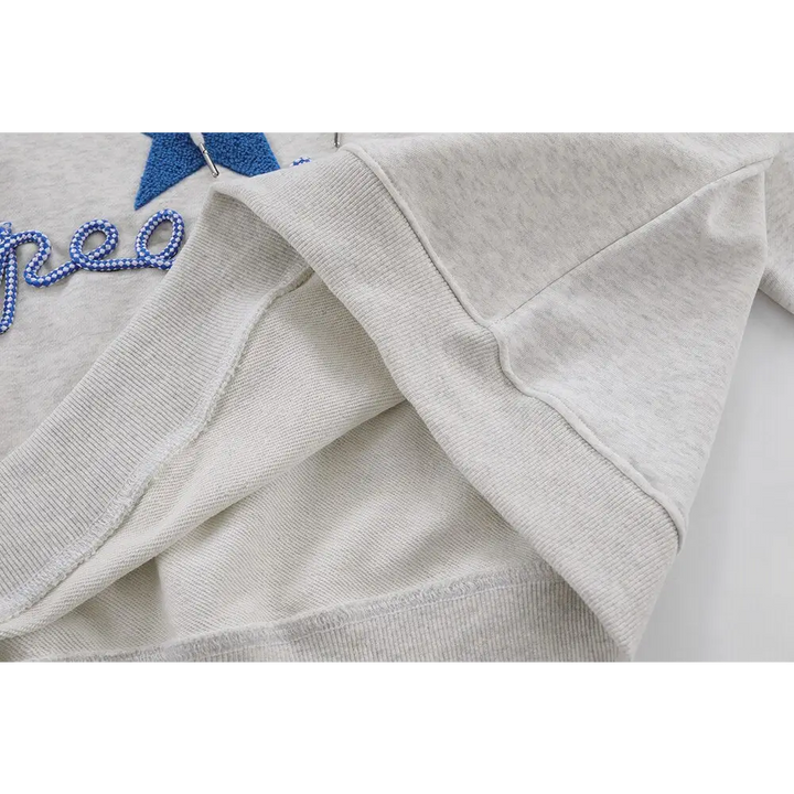 Y2k star letters embroidered hoodie for 2000s fashion fans - hoodies