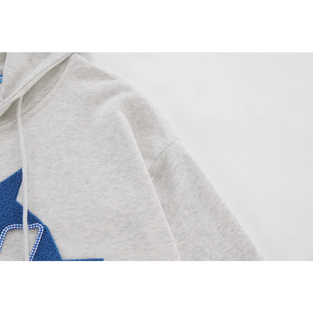 Y2k star letters embroidered hoodie for 2000s fashion fans - hoodies