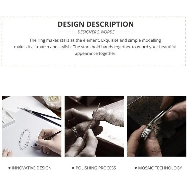 Star silver ring y2k in 925 sterling with velvet bag - rings