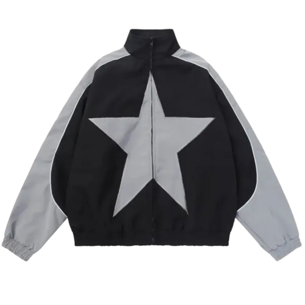 Zipper étoile gray y2k fashion must-have for urban style